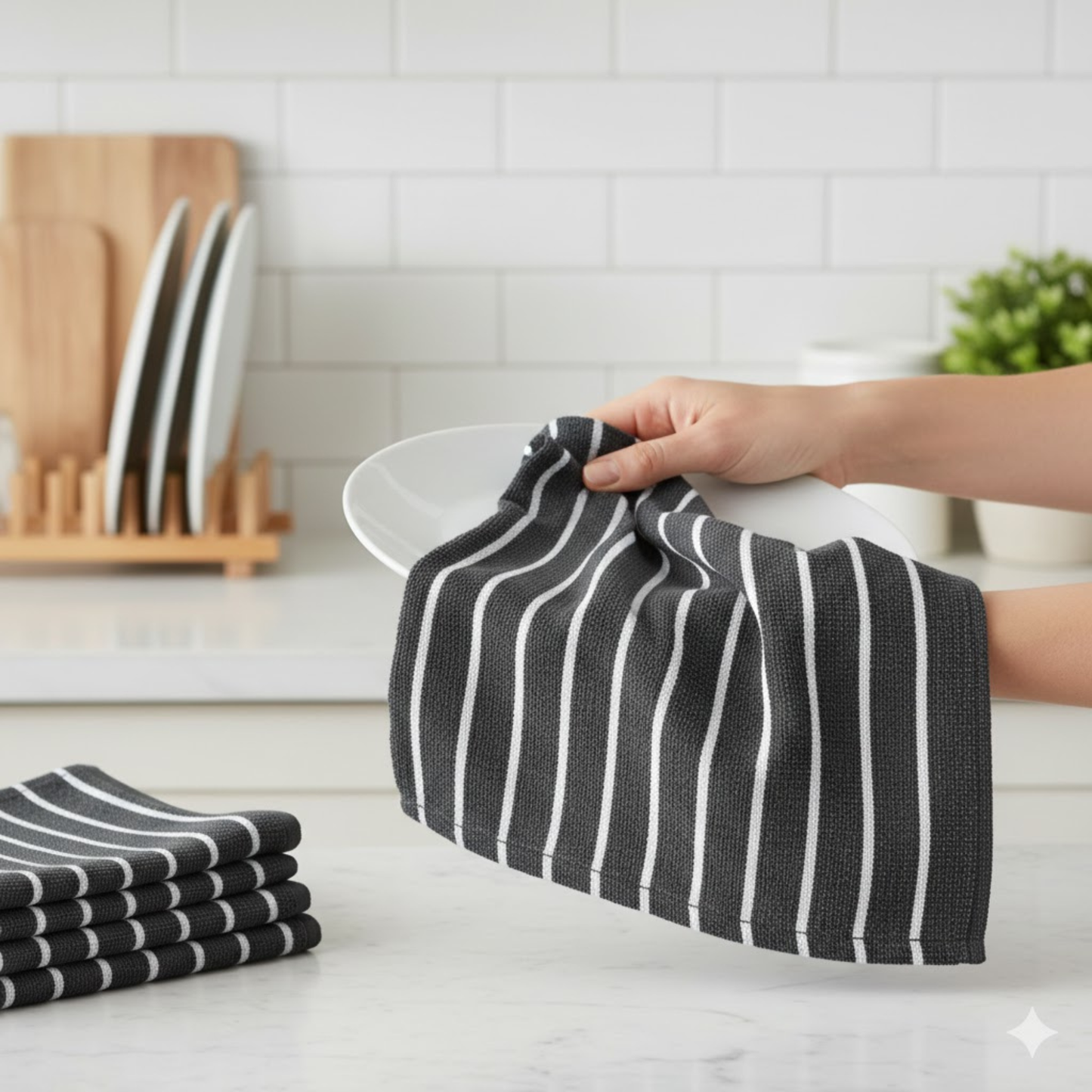 Kitchen Towels Pack of 5 – Ultra-Absorbent Microfibre Cloths