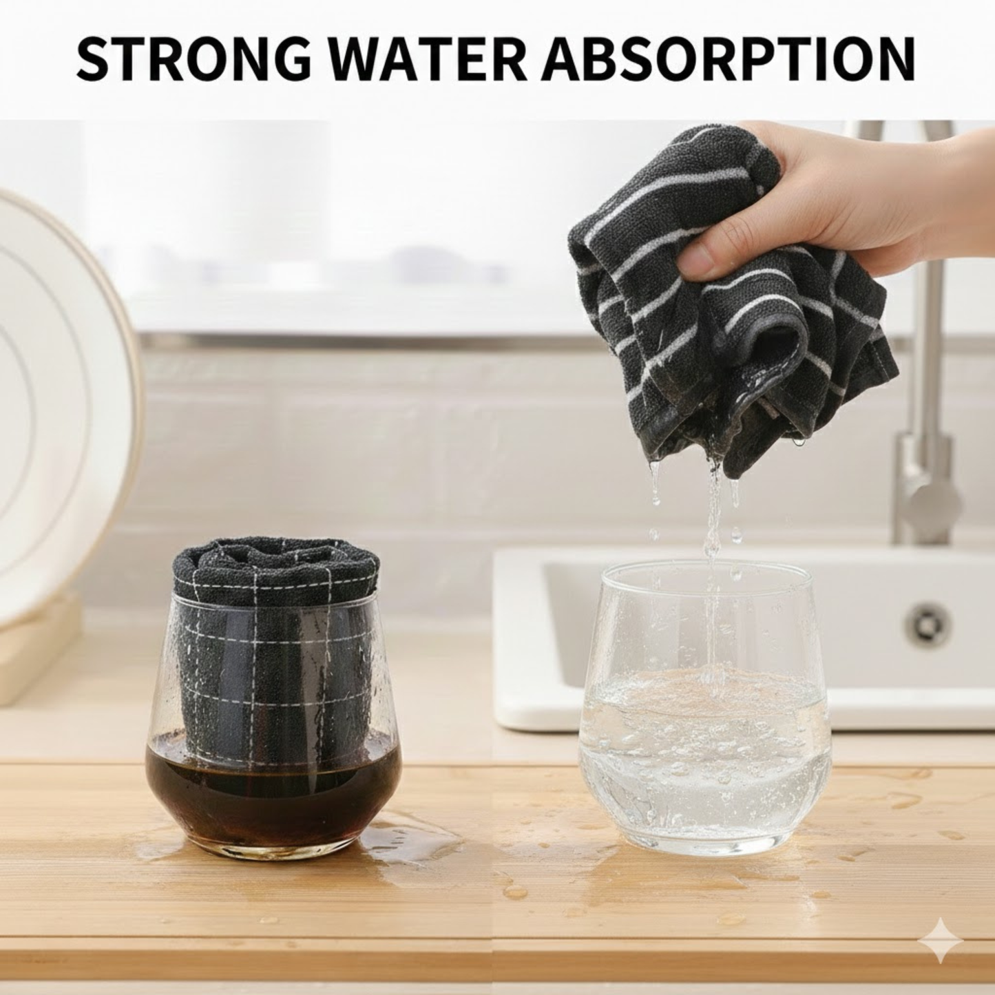 Kitchen Towels Pack of 5 – Ultra-Absorbent Microfibre Cloths